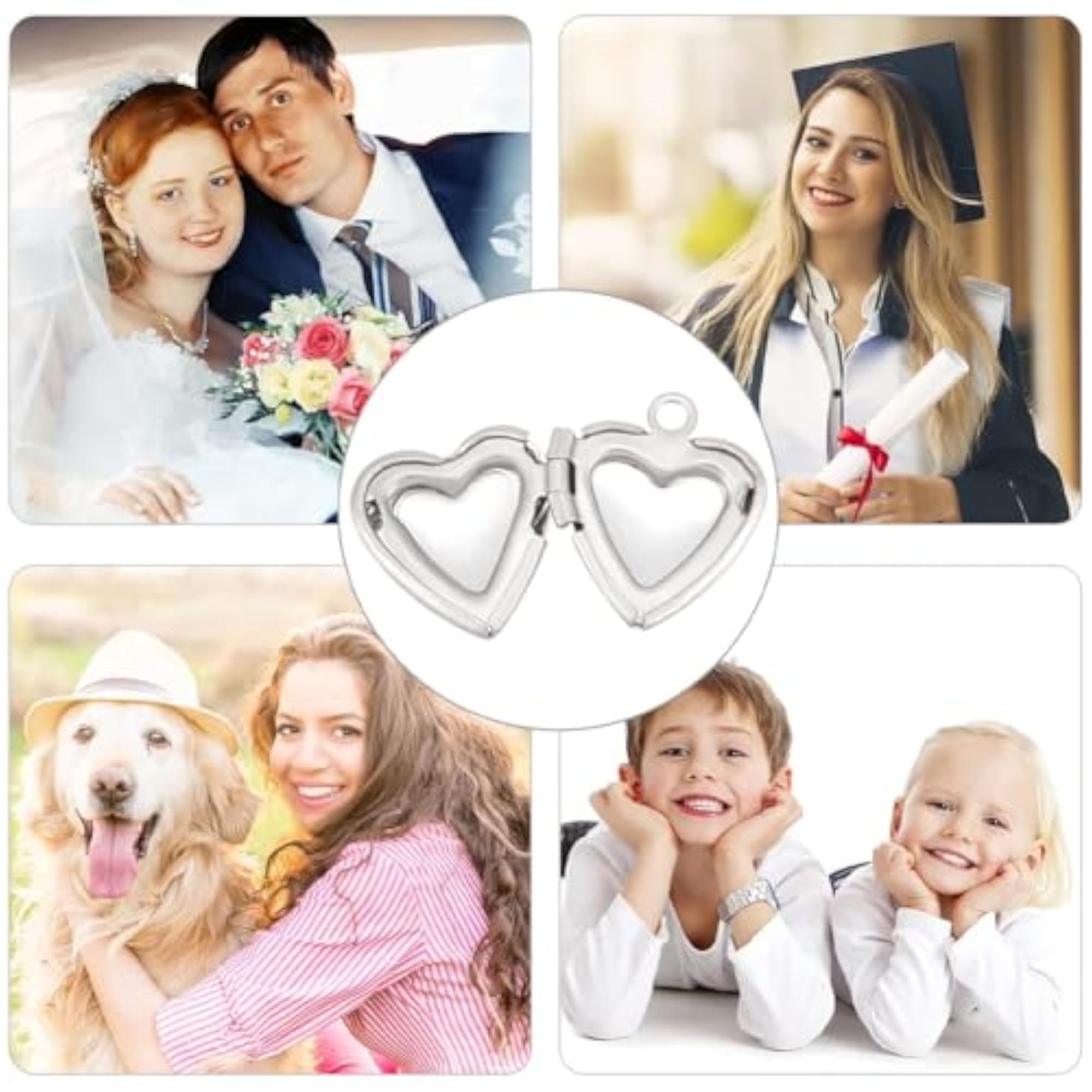 Stainless Steel Heart Locket Pendants for DIY Memorial Necklace